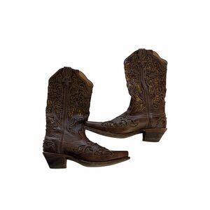 Twisted X Wmn’s 7B‎ Steppin’ Out Leather Python Inlay Cowgirl Boots Country